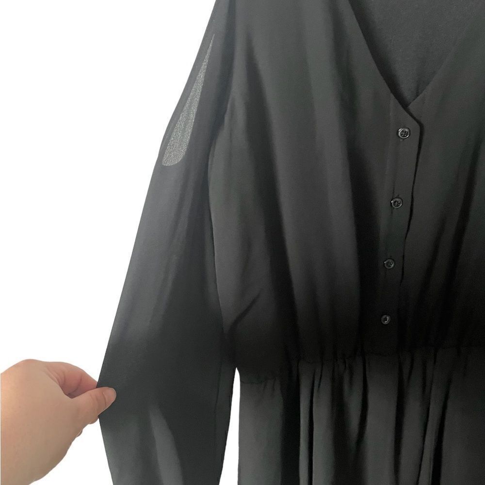Banana Republic Factory Black Cold Shoulder Dress - Picture 3 of 9